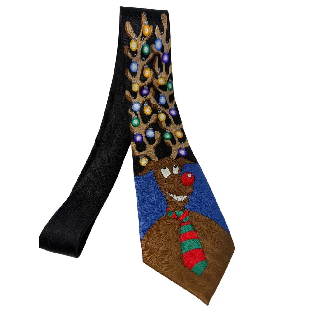 Dockers Men's Skinny Christmas Reindeer Graphic Tie Skinny